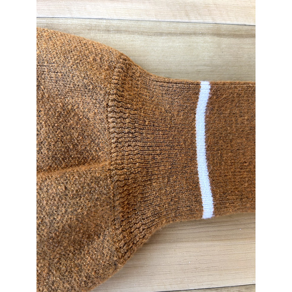 Böhme Puff Sleeve Knit Sweater Camel Tan Balloon Sleeve Stripe Cuff Medium - Picture 5 of 7